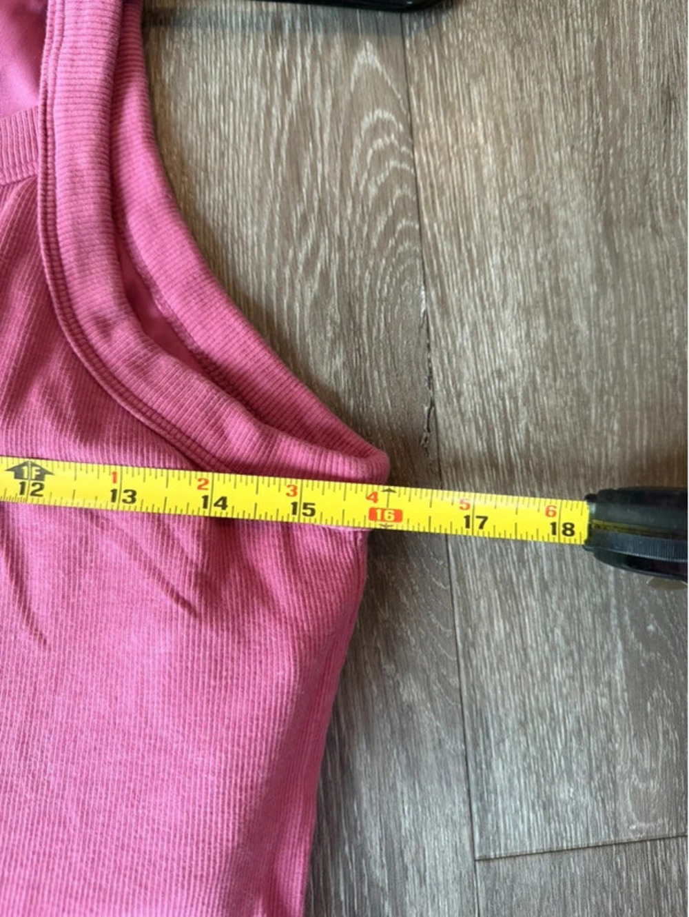 SheBird Pink Ribbed Built-In Bra Tank Top - Square Neck - 7/XL - Picture 4 of 6